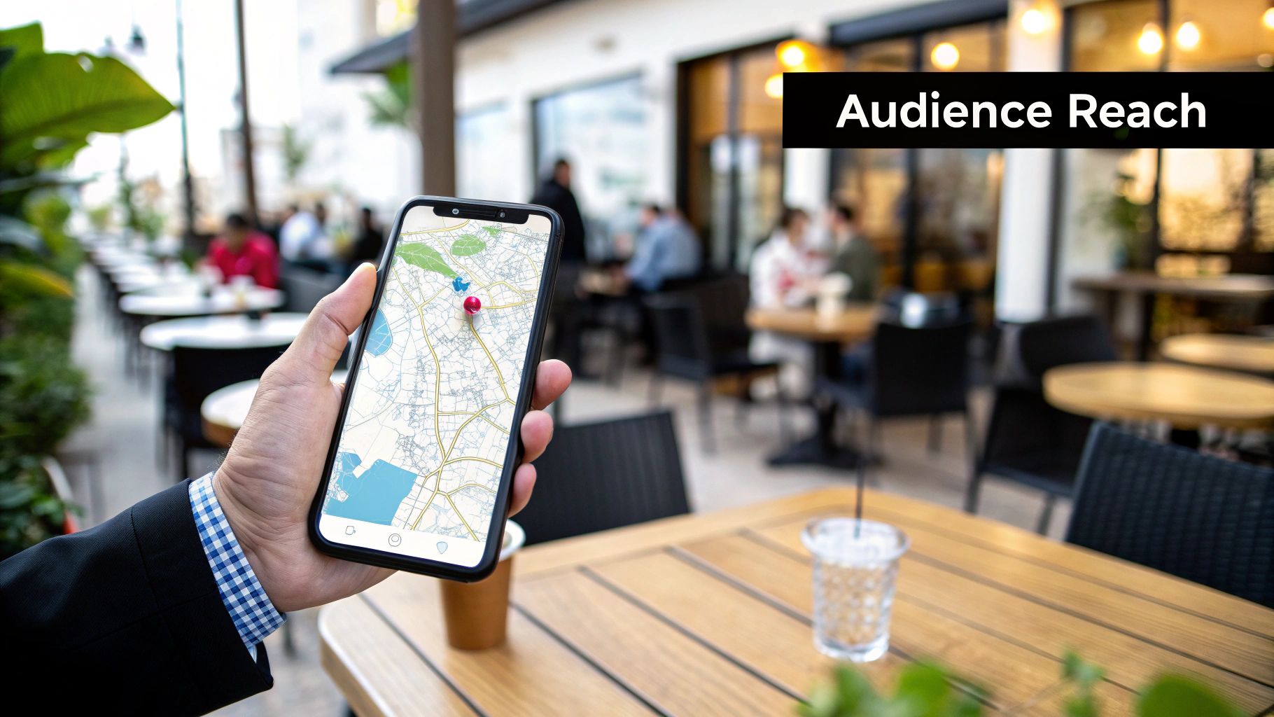 A person looking at reviews on their smartphone, deciding between two options.