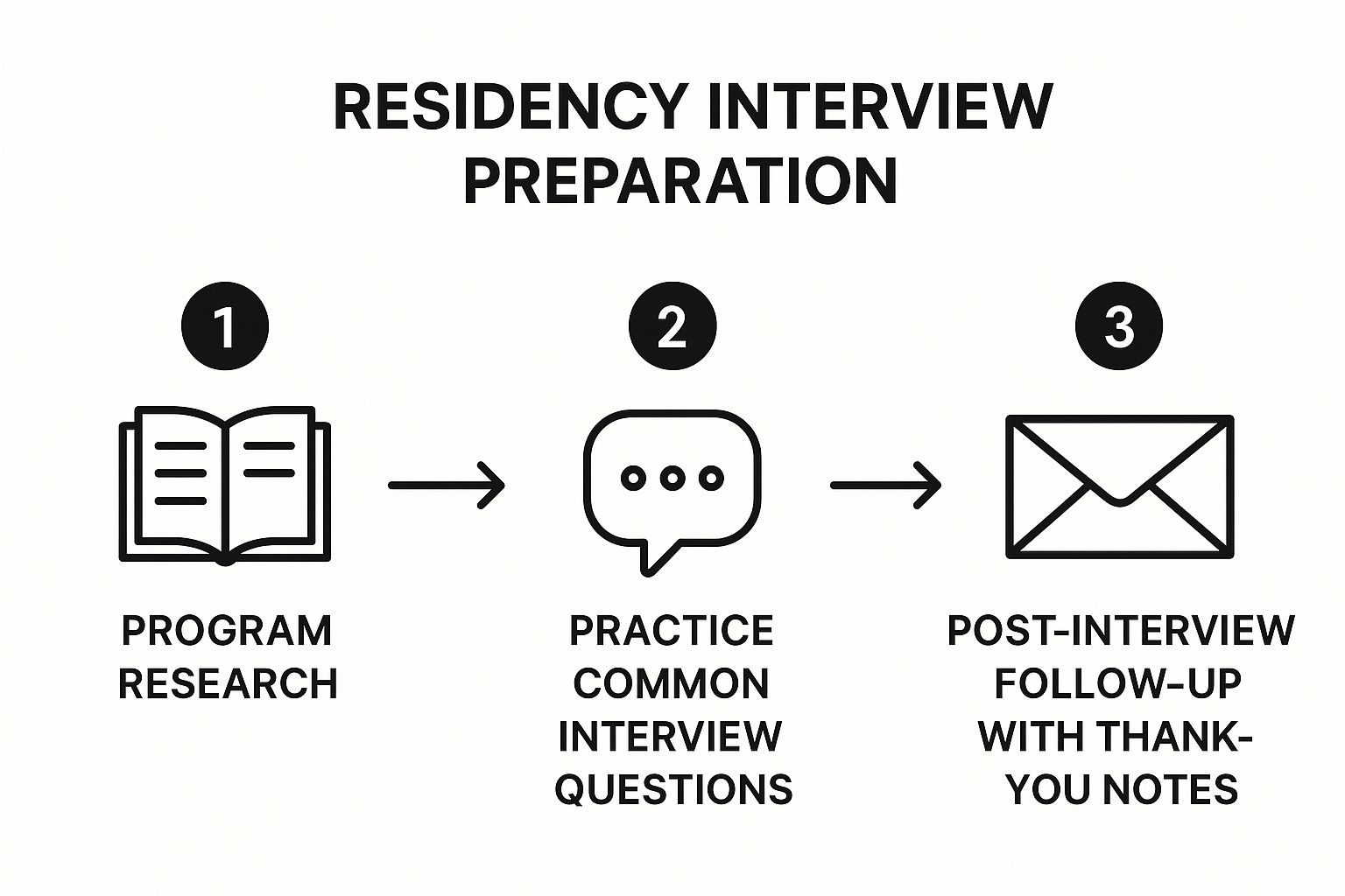 Infographic about interview preparation for residency