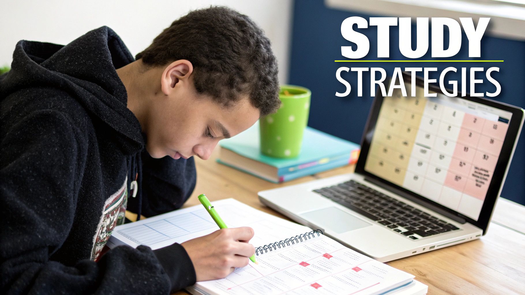 A student looking stressed while sitting in front of a laptop with exam results.
