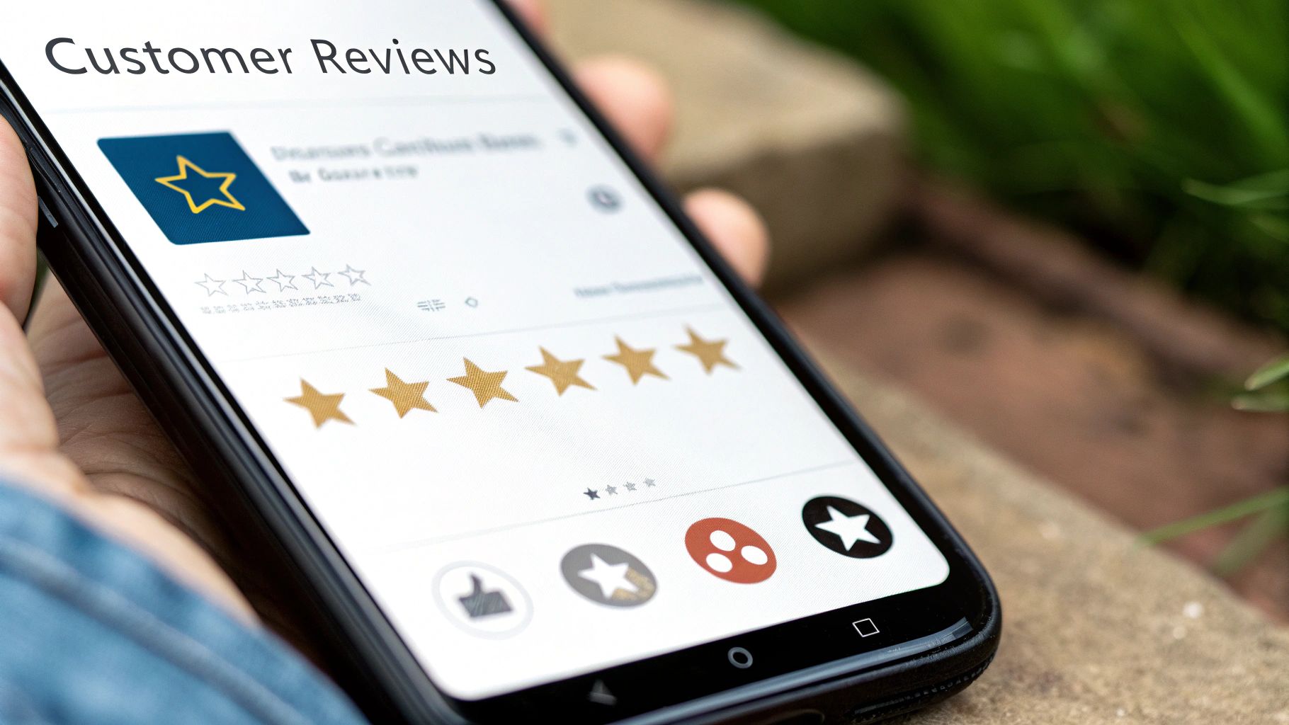 A person responding to customer reviews on a laptop