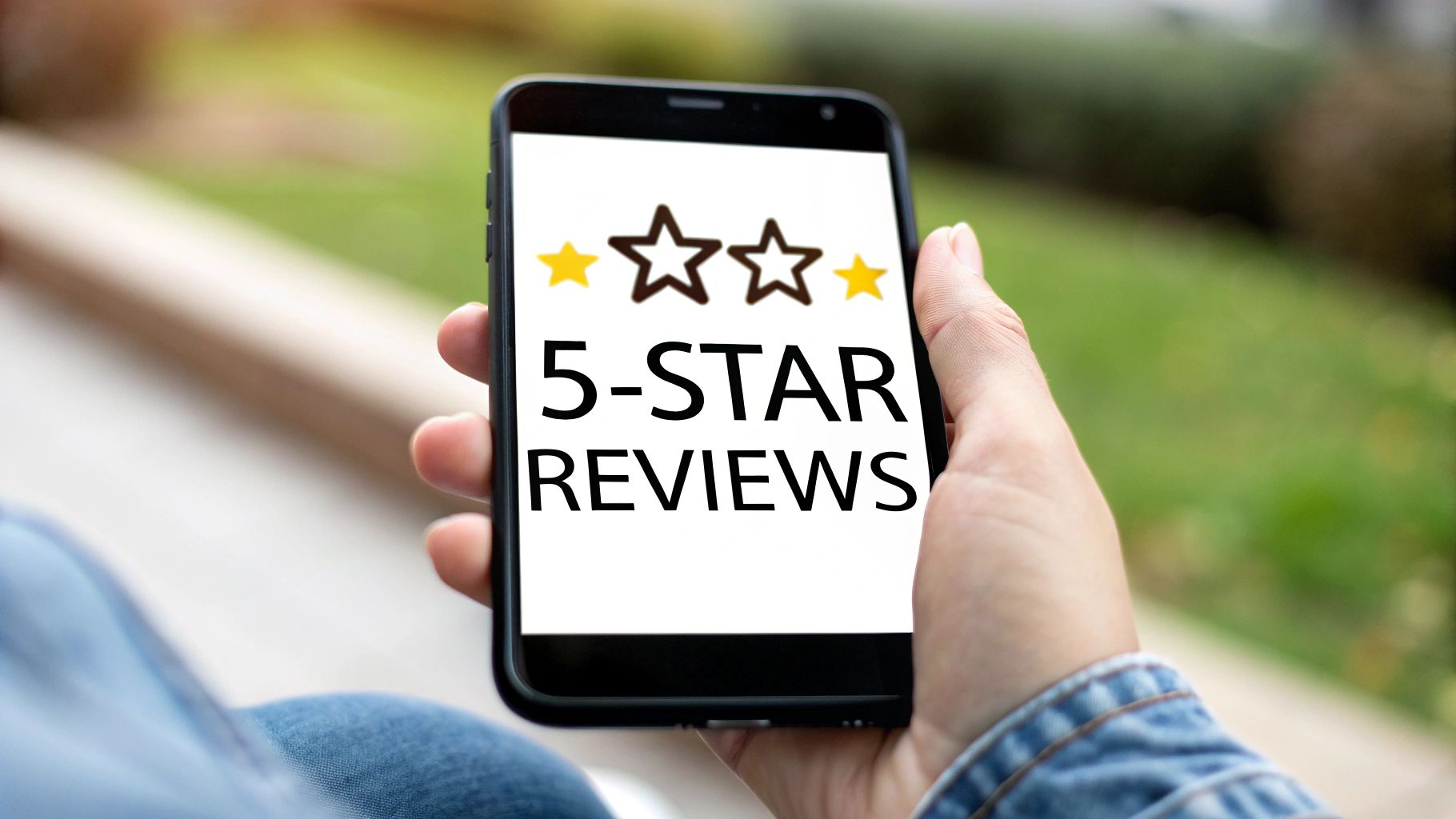 A graphic illustrating the importance of online reviews and ratings for local businesses.