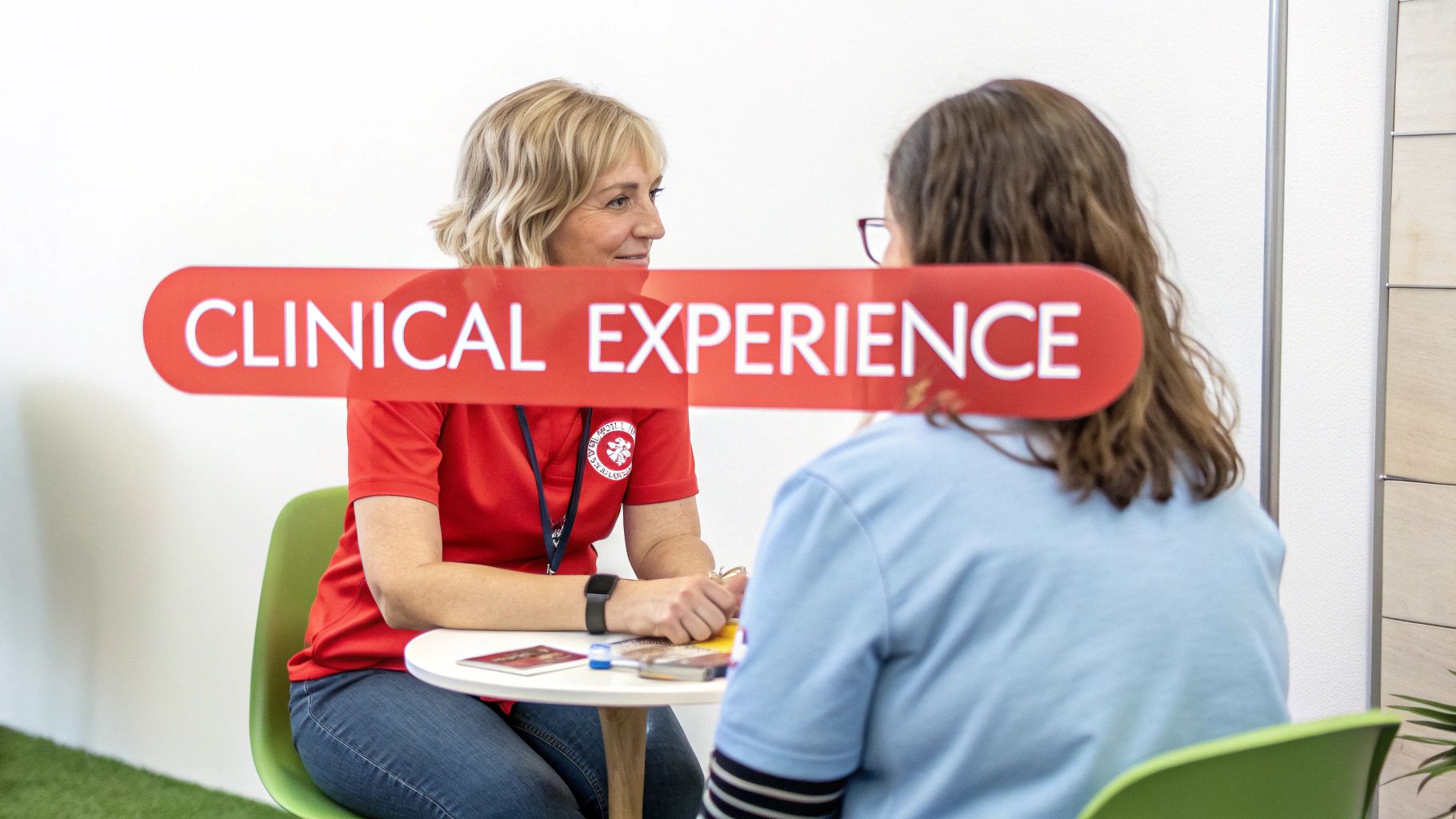 A medical professional reviewing a patient's chart on a clipboard, symbolizing hands-on experience in healthcare.