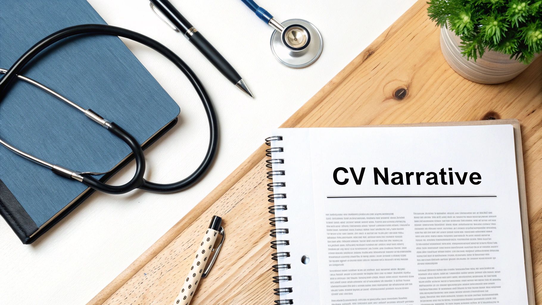 A medical professional carefully reviewing a document, symbolizing the scrutiny a medical school CV undergoes.