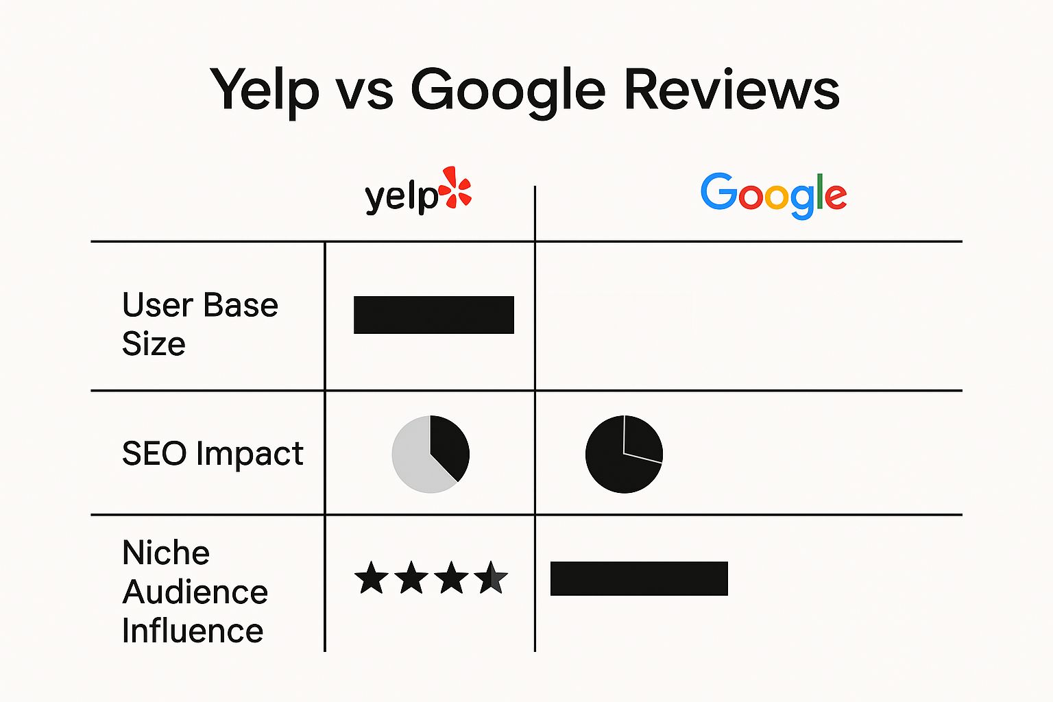 Infographic about yelp vs google reviews