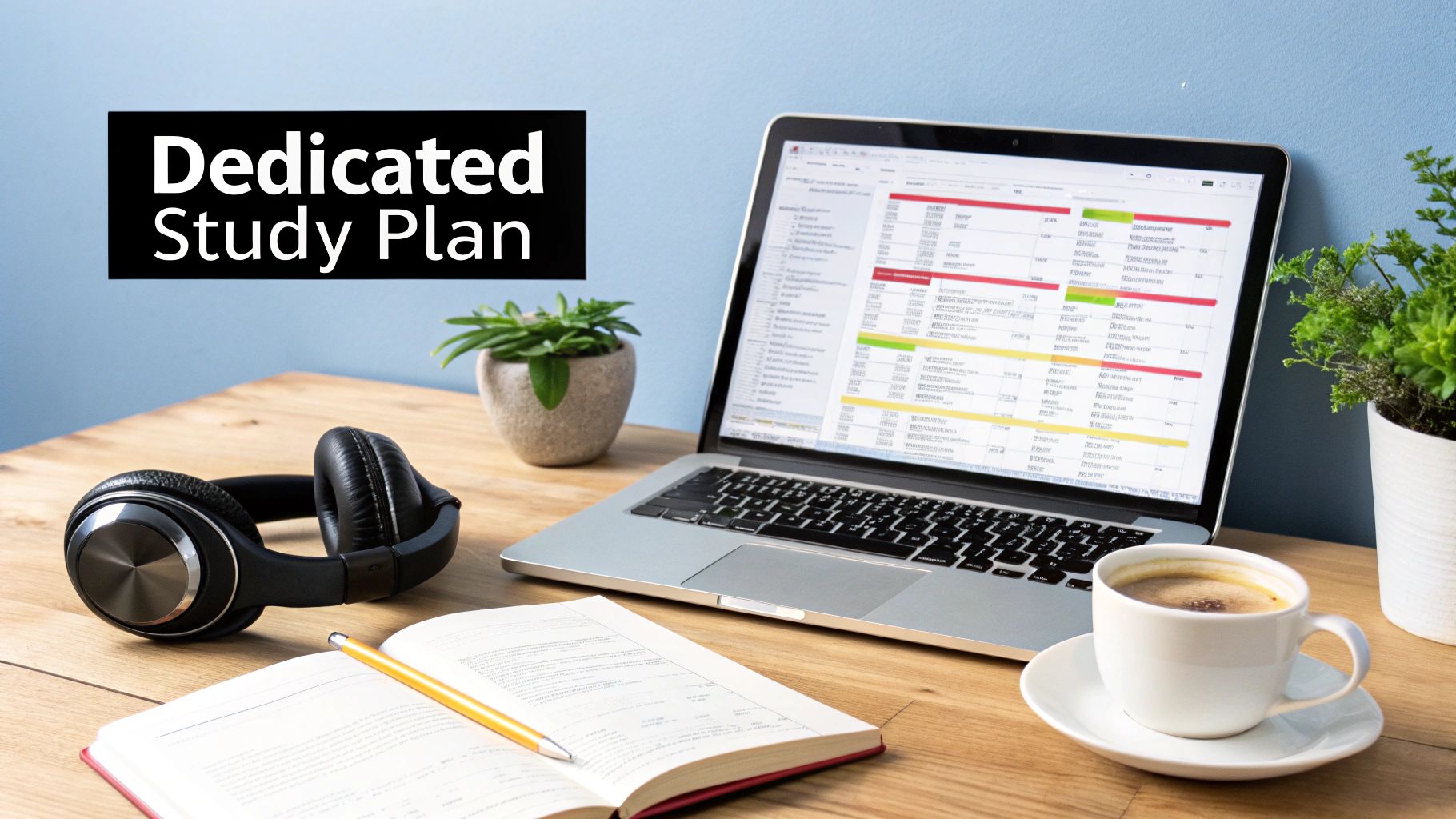 A medical student planning their study schedule with a calendar and highlighters.