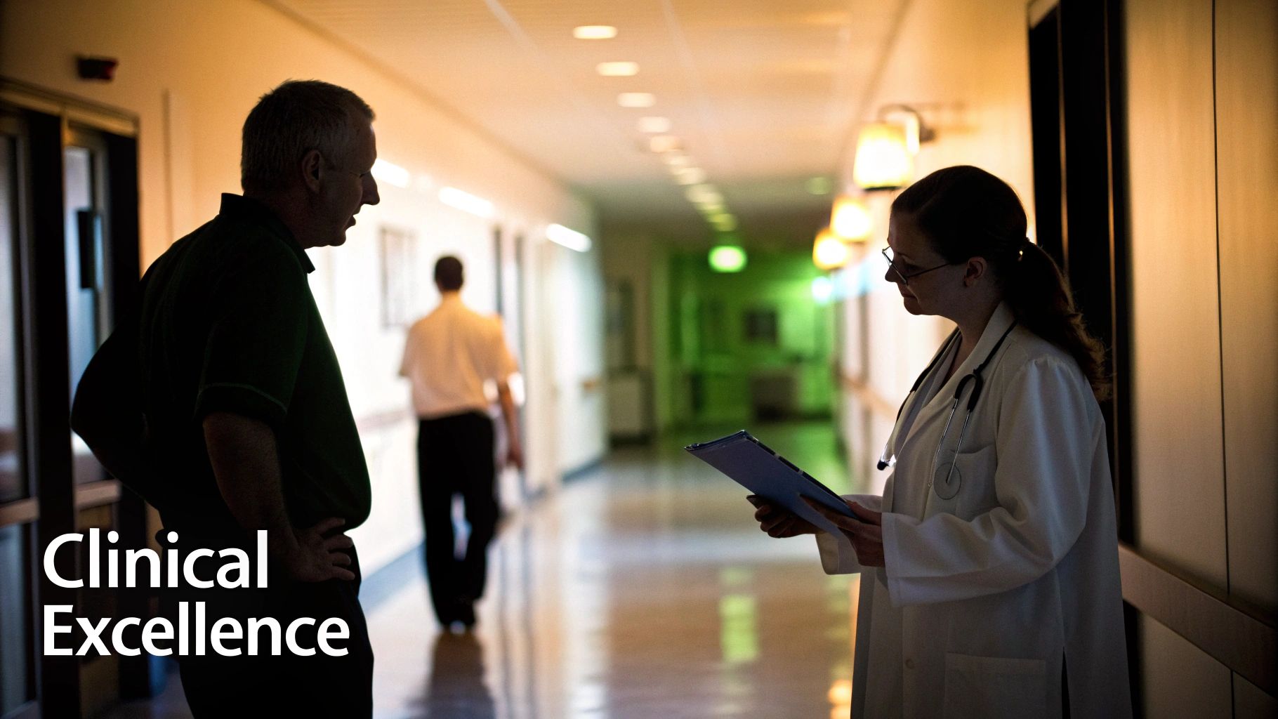Infographic detailing the core components of a clinical excellence focused letter