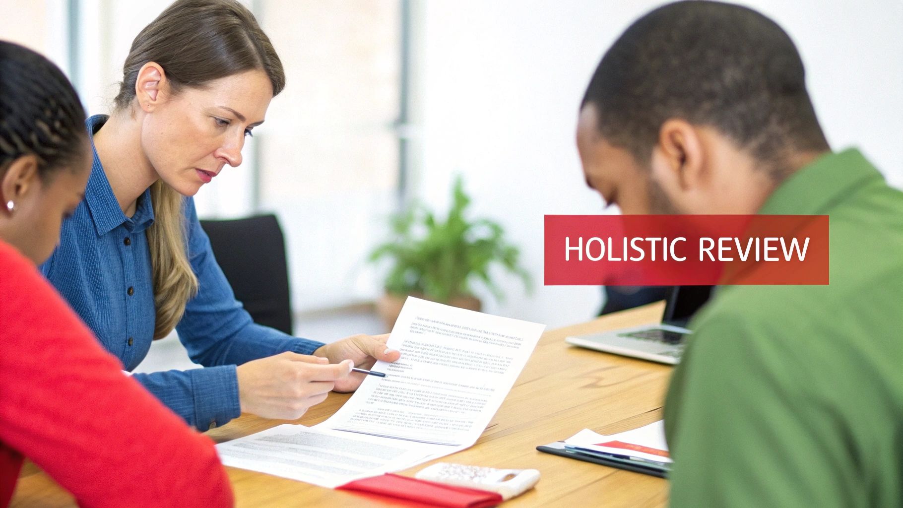 A medical student reviews notes with a mentor