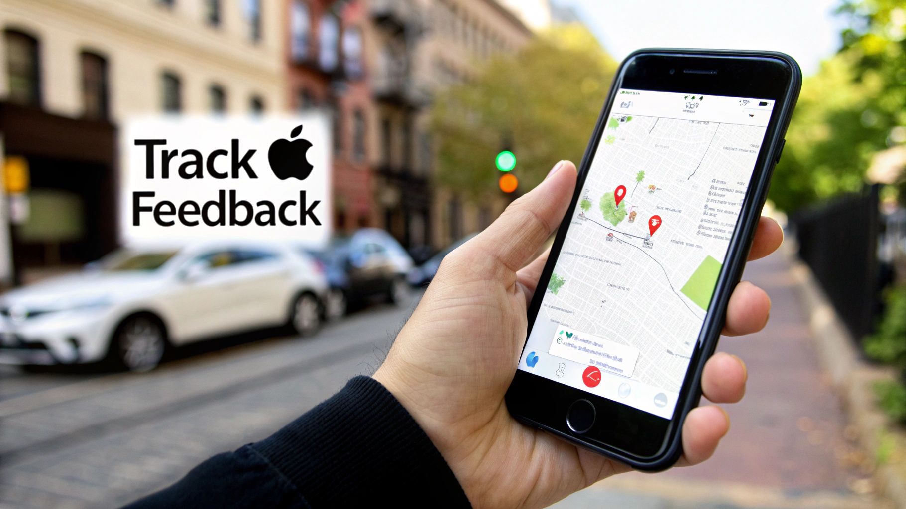 A red warning sign icon with an exclamation mark, symbolizing common mistakes to avoid when listing a business on Apple Maps.