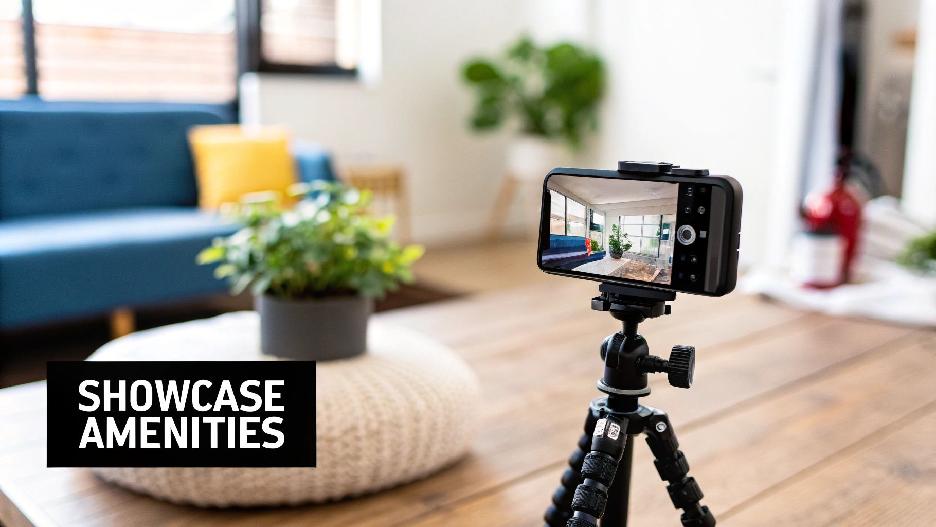 Well-lit apartment model unit with modern furnishings, showcasing visual appeal for online listings.