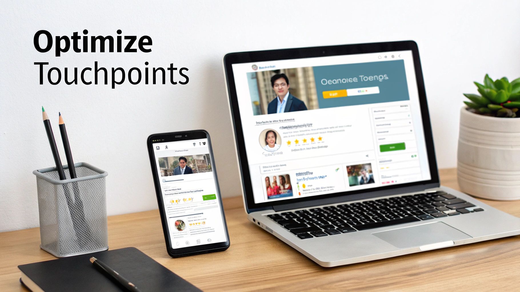 Close-up of a person using a smartphone to interact with a business's online profile.