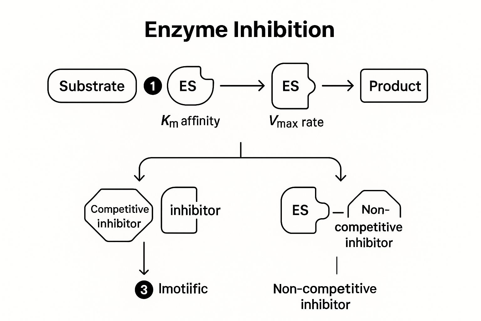 Infographic showing key data about Enzyme Kinetics and Inhibition