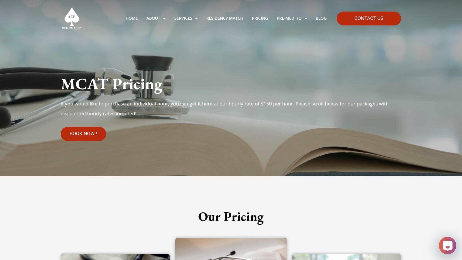 MCAT Pricing — Ace Med Boards