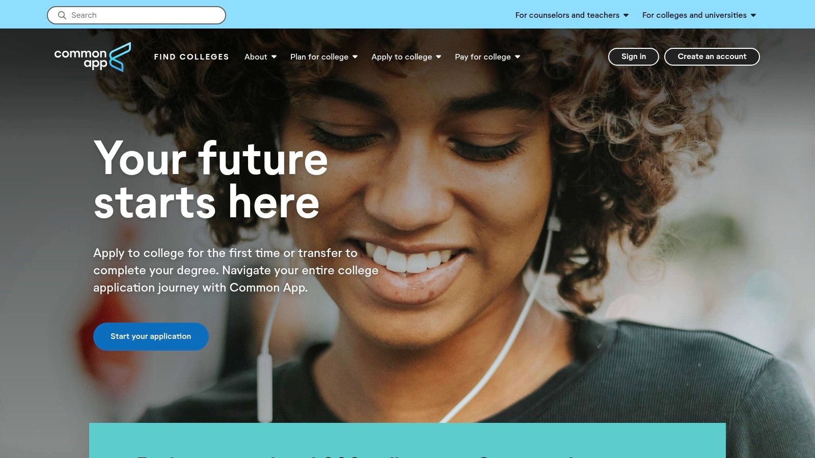 A person filling out a college application form on a laptop, representing the process of applying to colleges for pre-med using the Common App