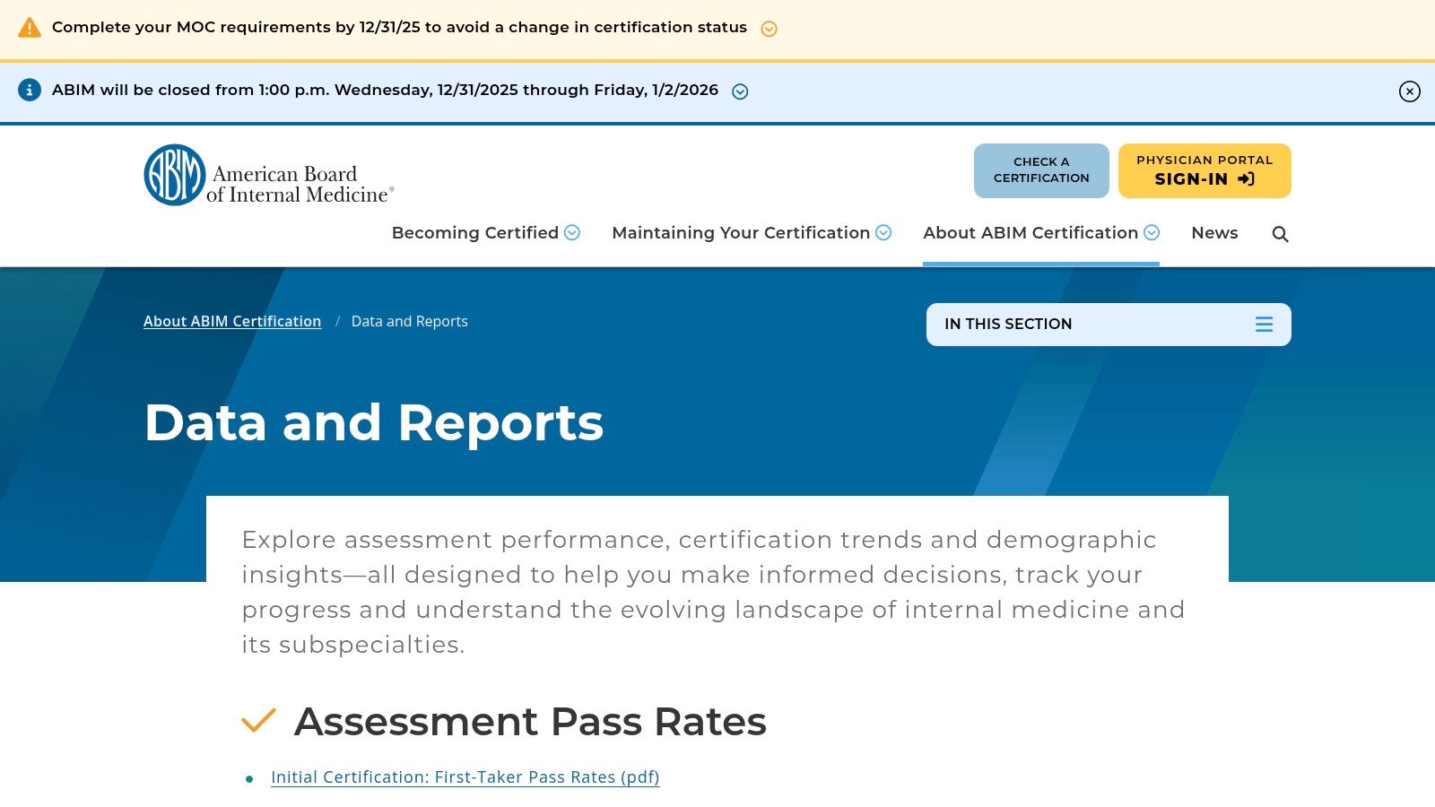 ABIM – Residency Program Pass Rates