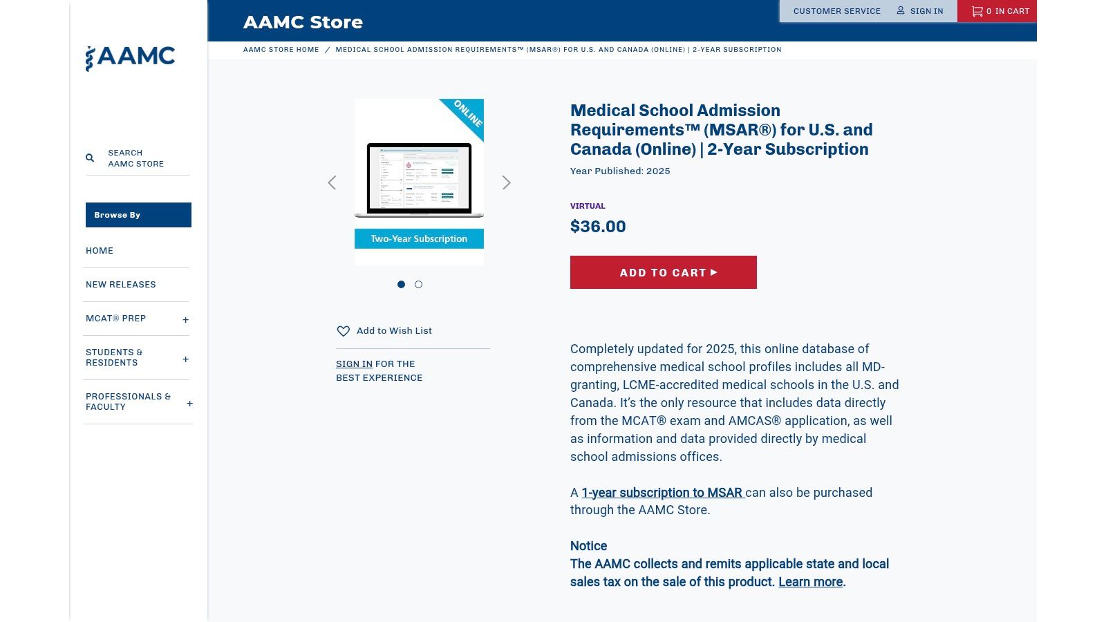 AAMC (MSAR + Premed Navigator)