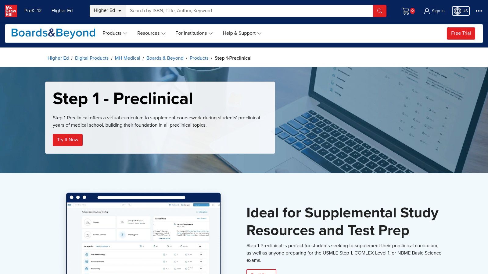 Boards & Beyond (McGraw Hill) – Preclinical video library + quizzes