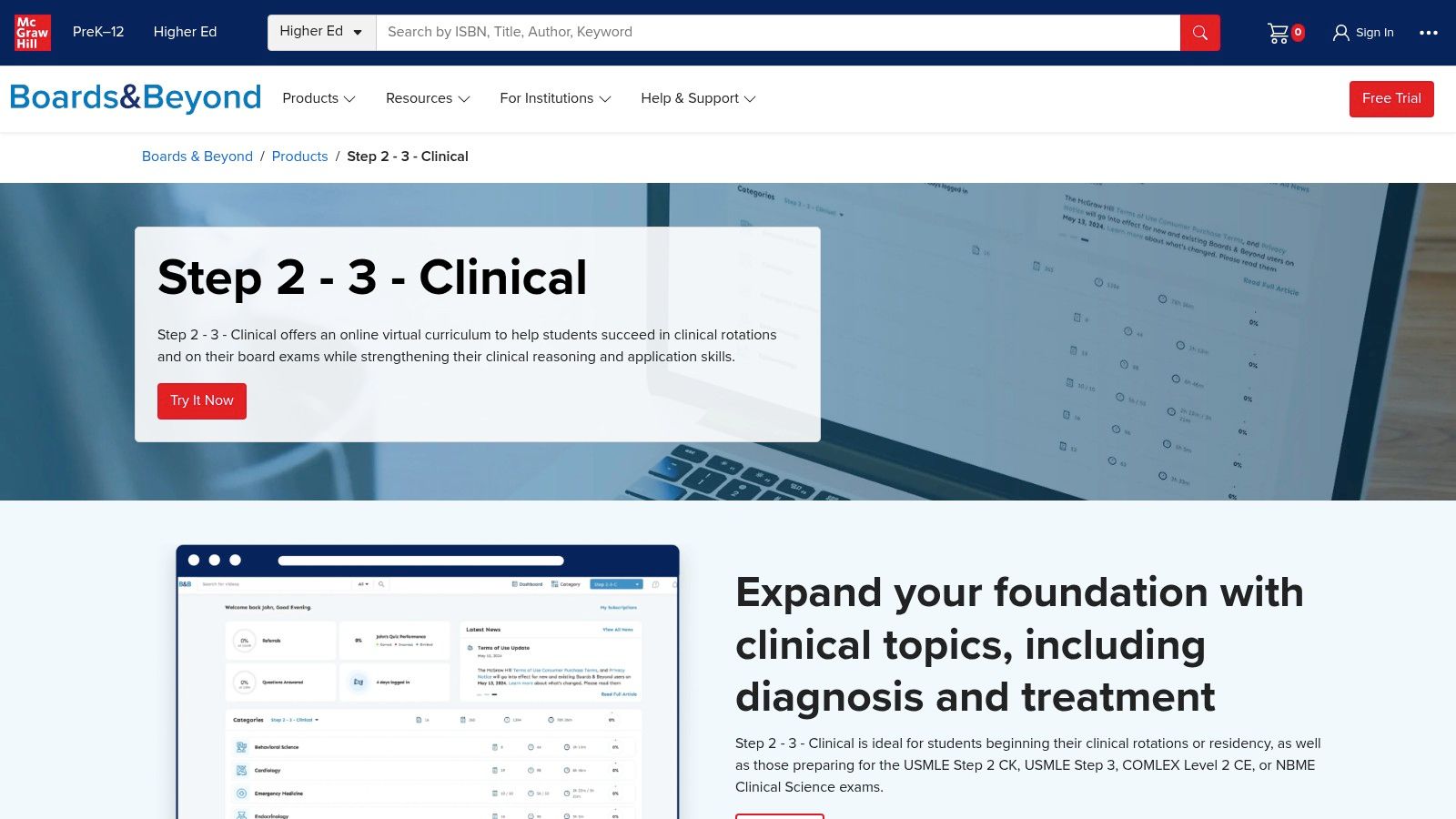 Boards & Beyond (McGraw Hill) – Step 2–3 Clinical Videos + Questions