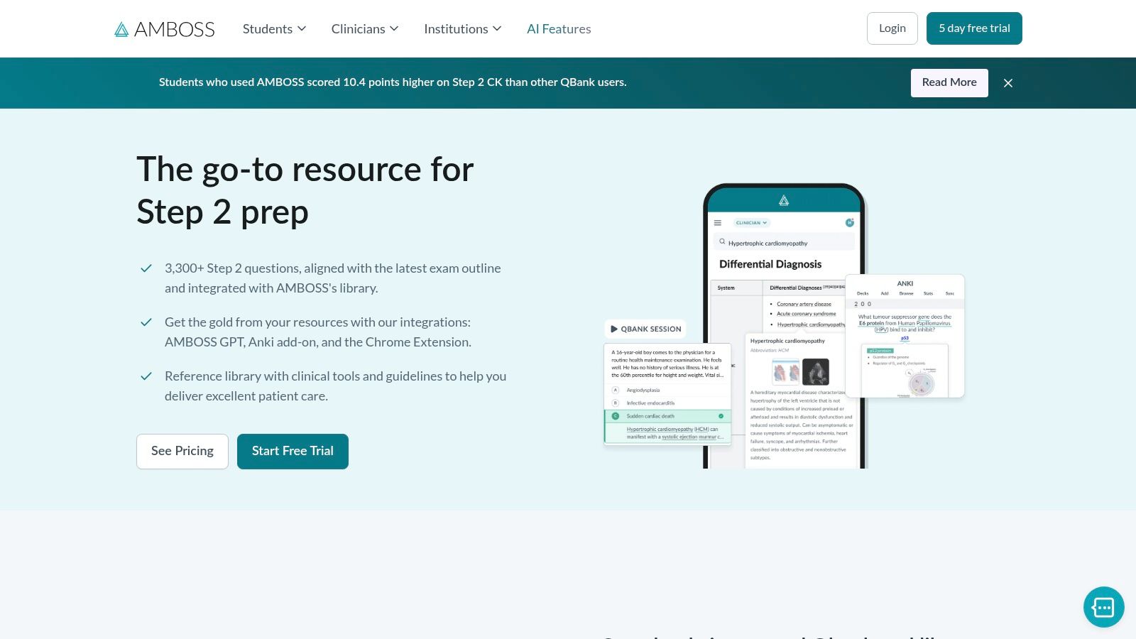 AMBOSS — Step 2 CK Qbank + Integrated Medical Library