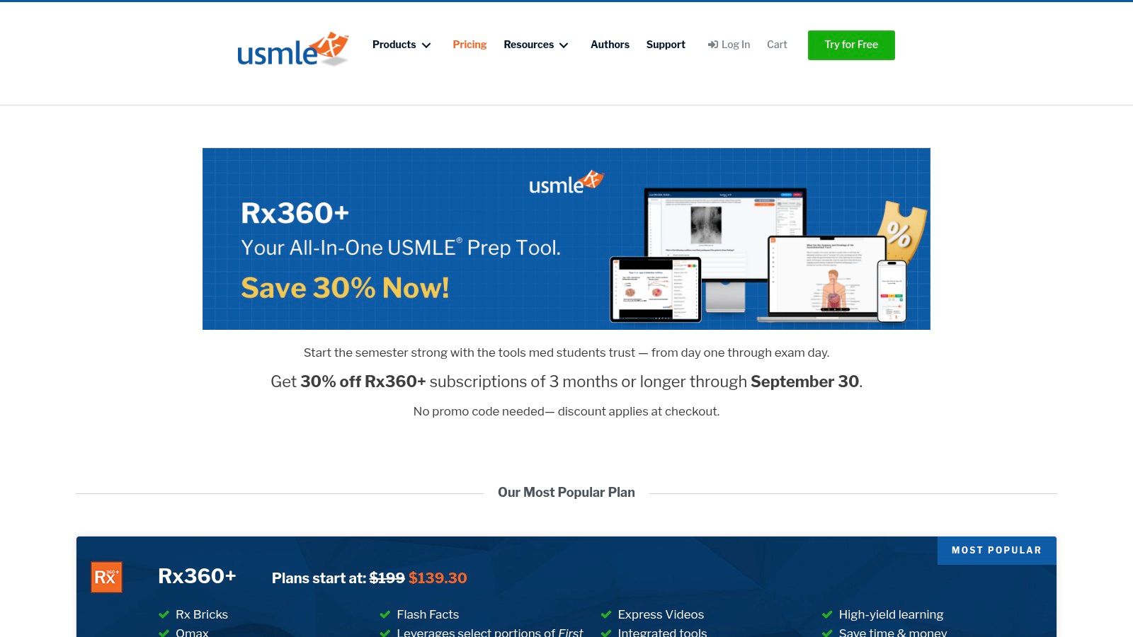 USMLE-Rx (by First Aid) – Qmax Step 2 CK + Rx360+ Bundle