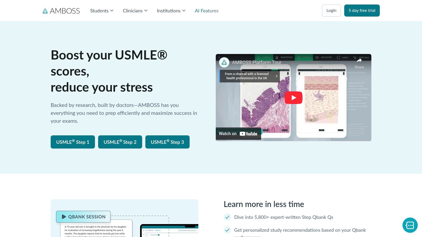 AMBOSS – QBank + Medical Library