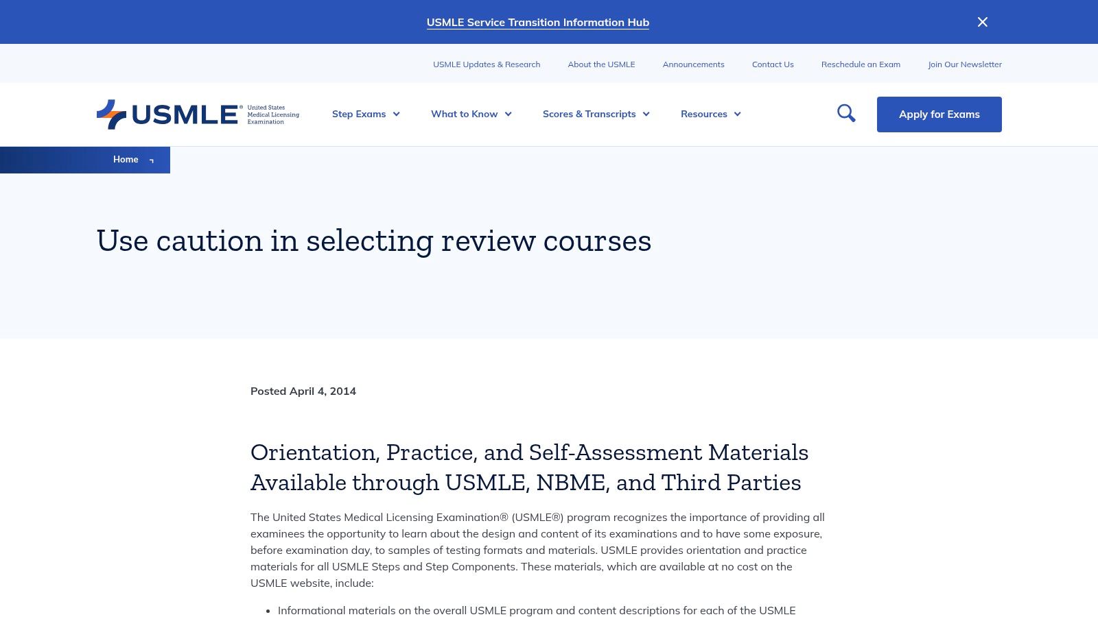 USMLE Official Practice Materials