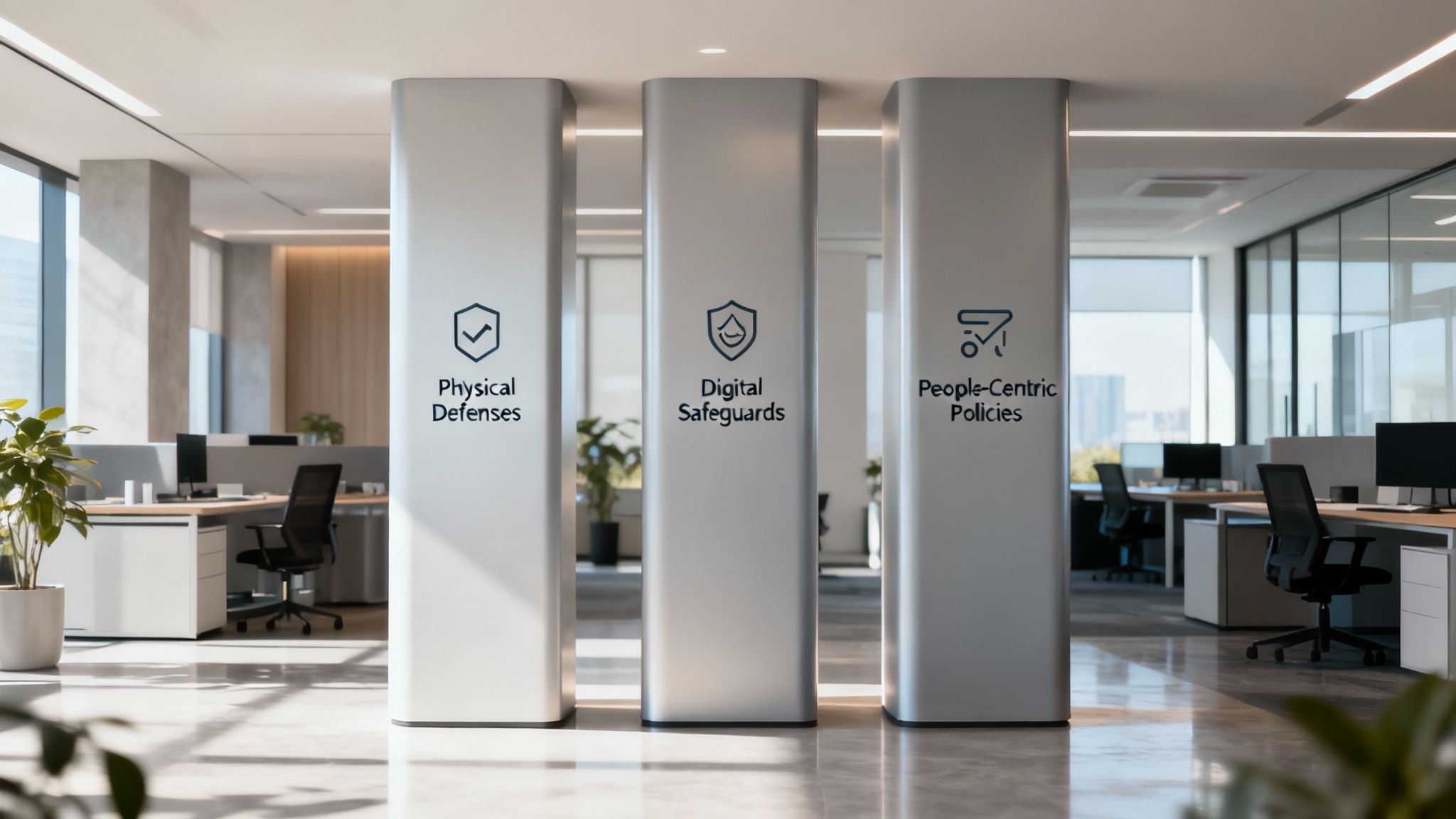 Three pillars of security for offices: physical, digital, and people