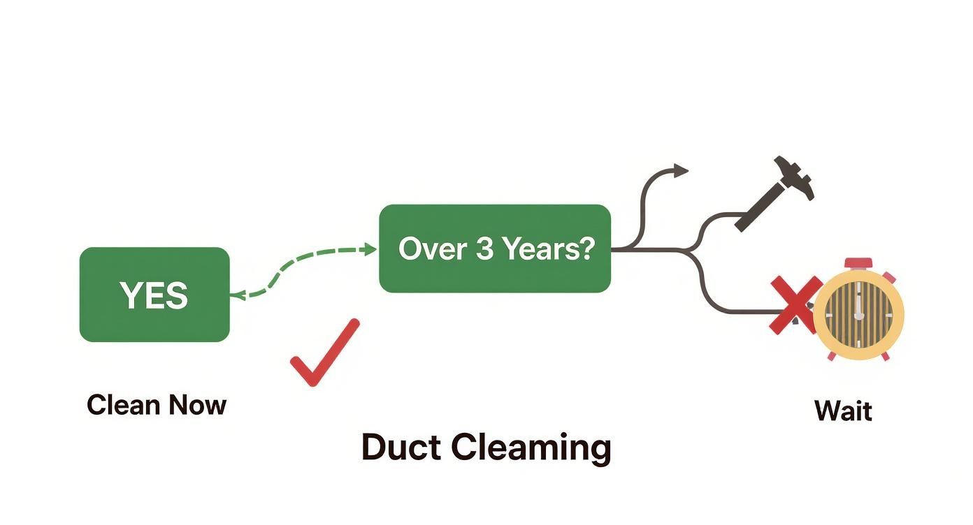 Infographic about how often clean air ducts