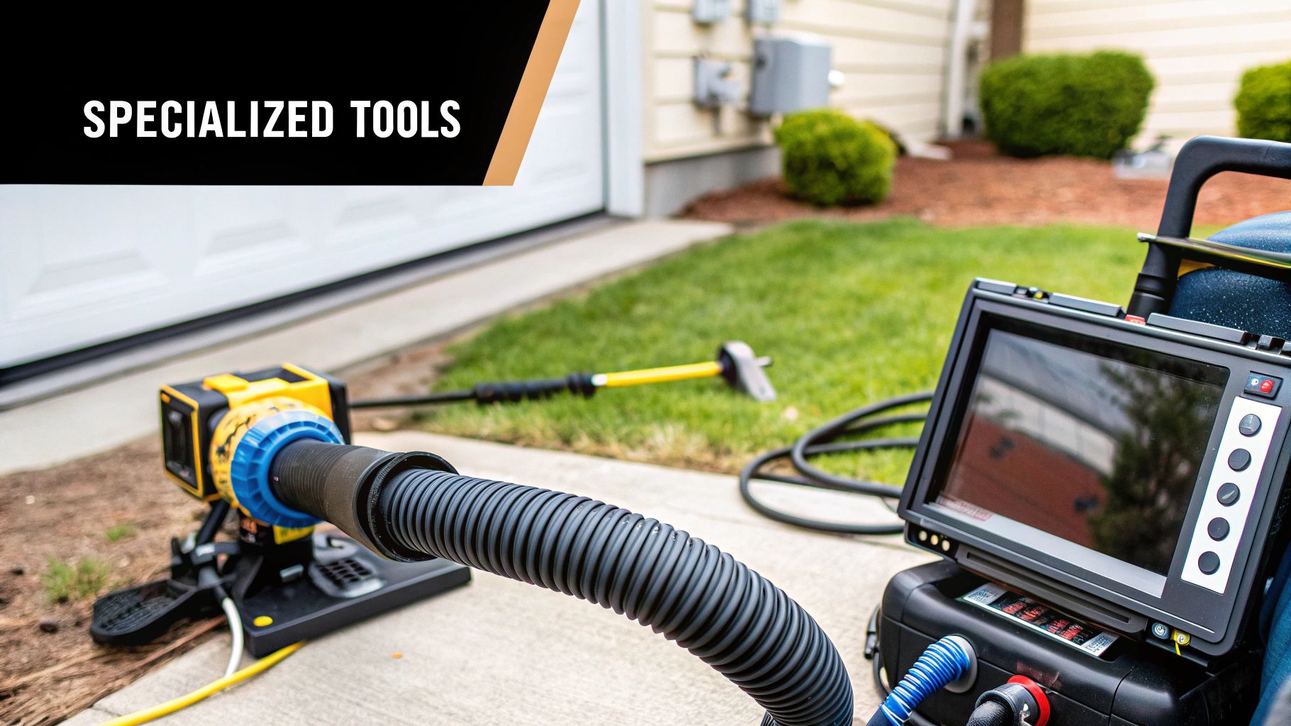 An HVAC technician performing maintenance on an outdoor air conditioning unit.
