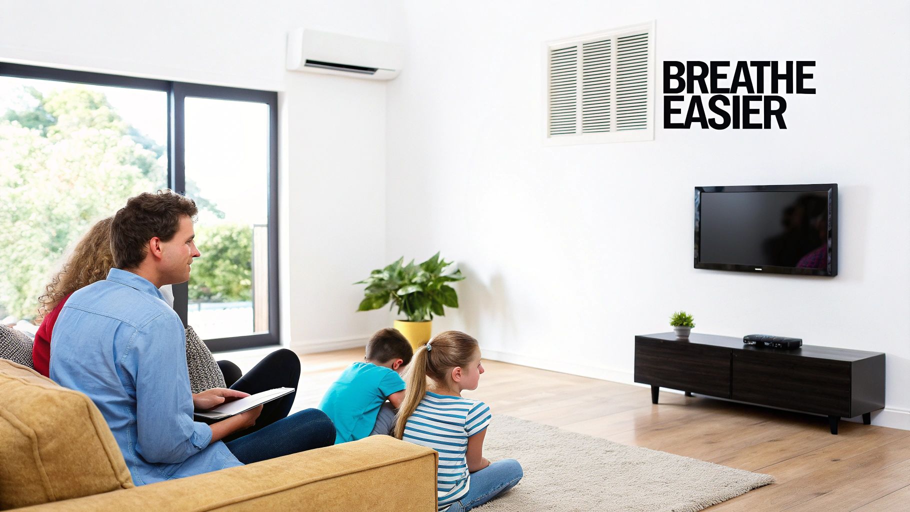 Clean air duct interior showing shiny metal after cleaning