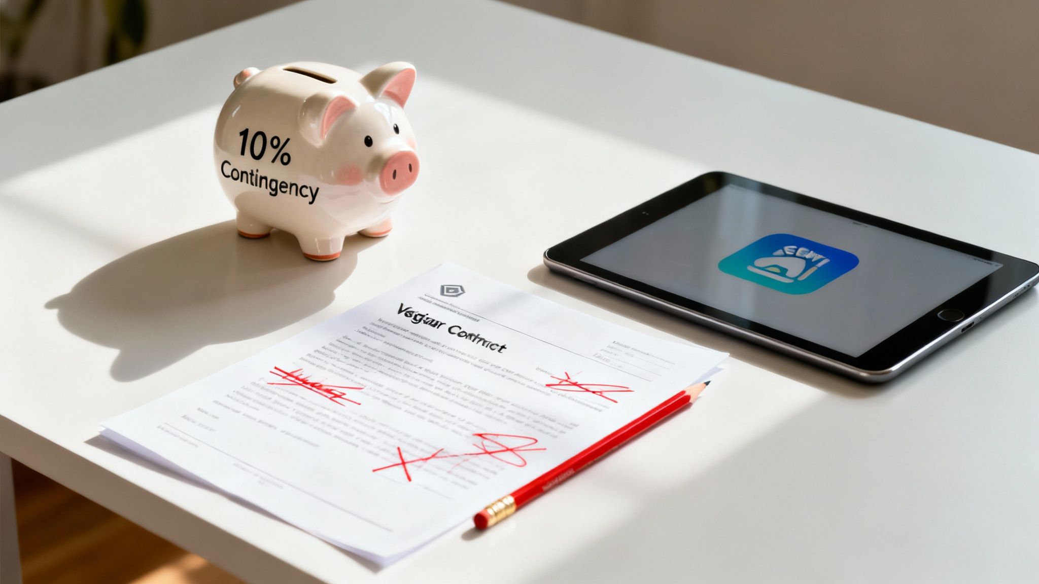 A person using a calculator with a magnifying glass, symbolizing finding savings in an event budget.