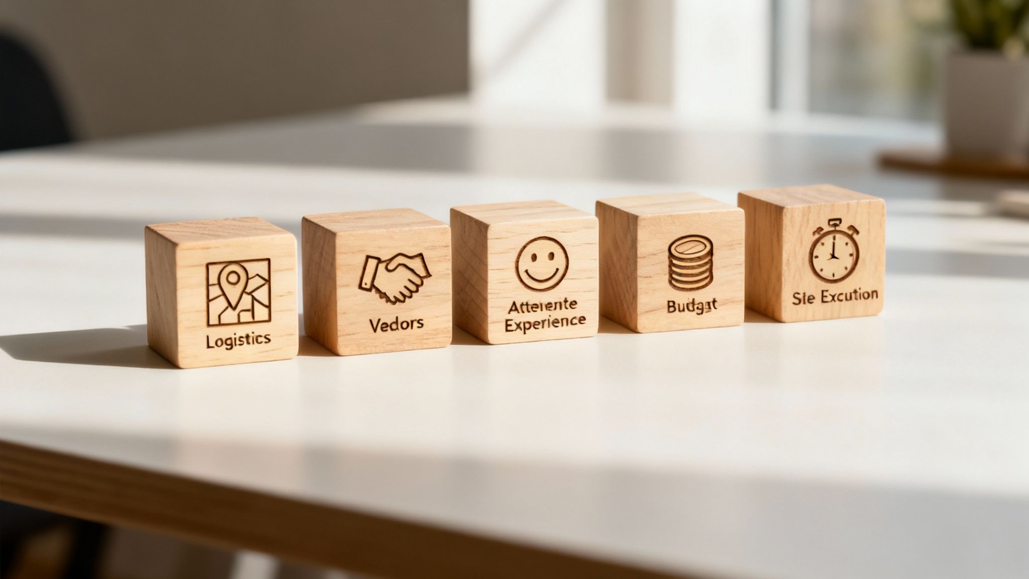 A team of event coordinators working together during a live event.