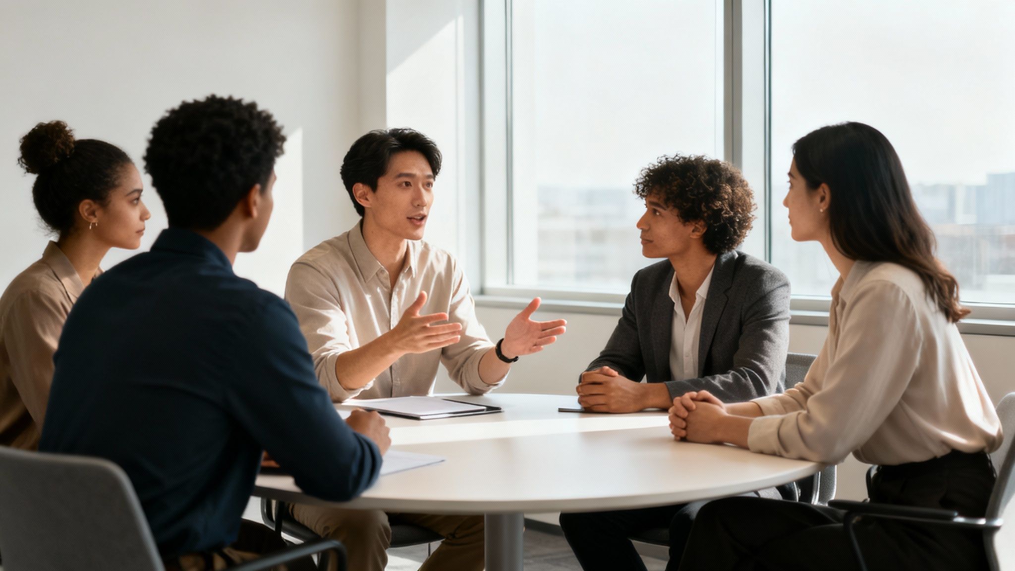A team collaborating in a positive and safe environment.