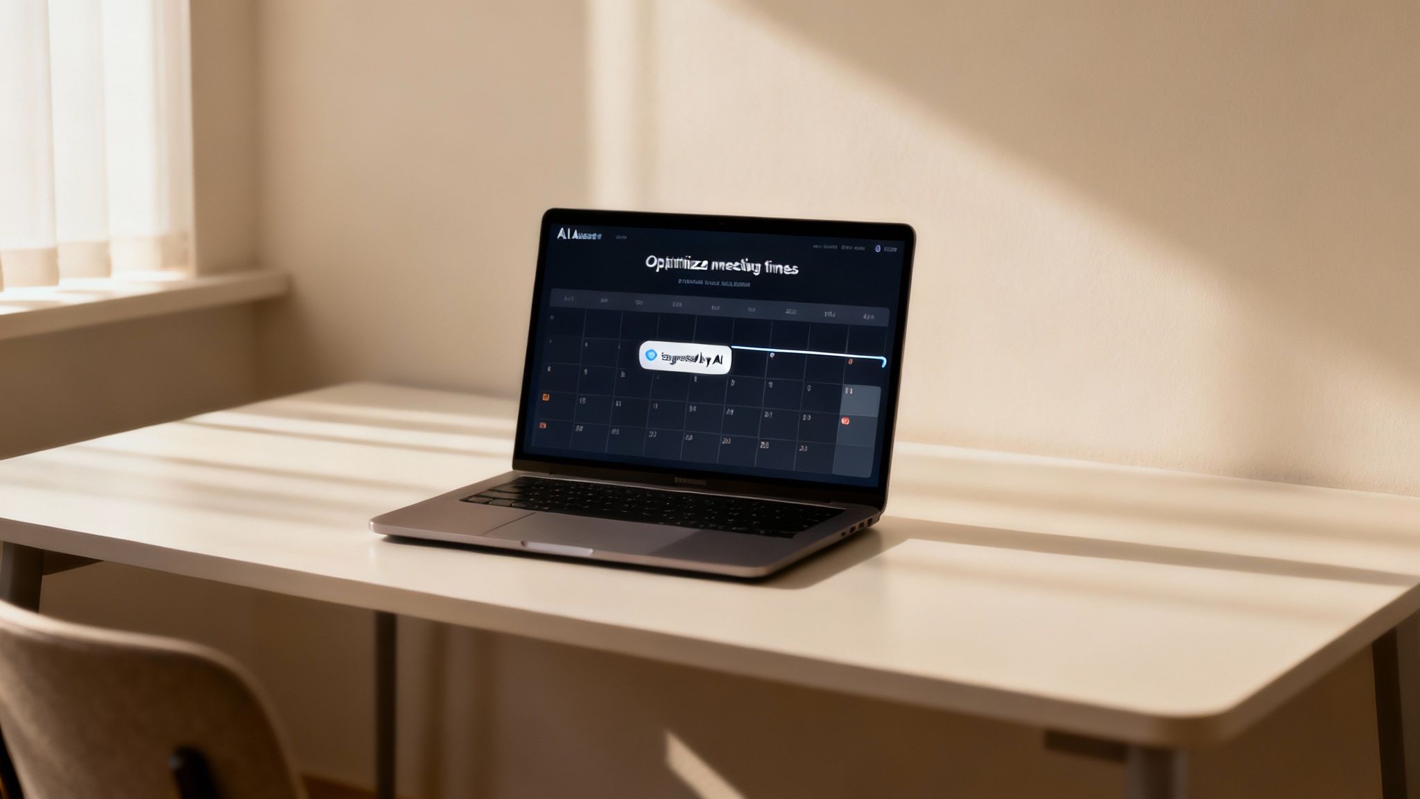 A futuristic interface showing AI managing multiple calendar schedules