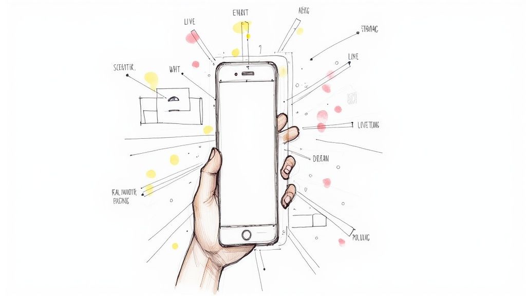 An event space with large screens and modern lighting, representing technology integration in corporate events.