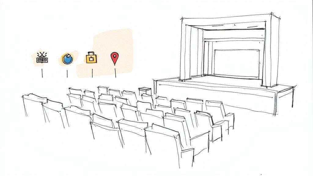 Infographic showing key data about Strategic Venue Selection and Management