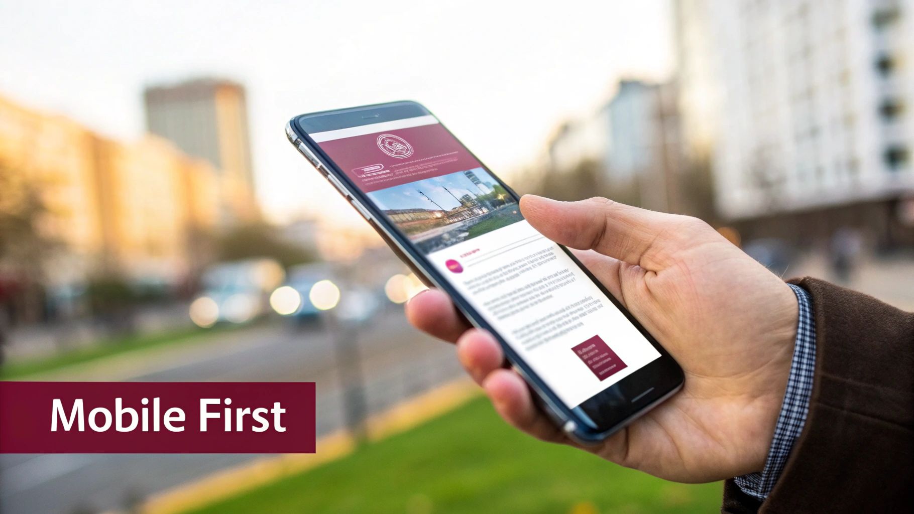 A modern, mobile-friendly website design being viewed on a laptop with Vancouver's skyline in the background.