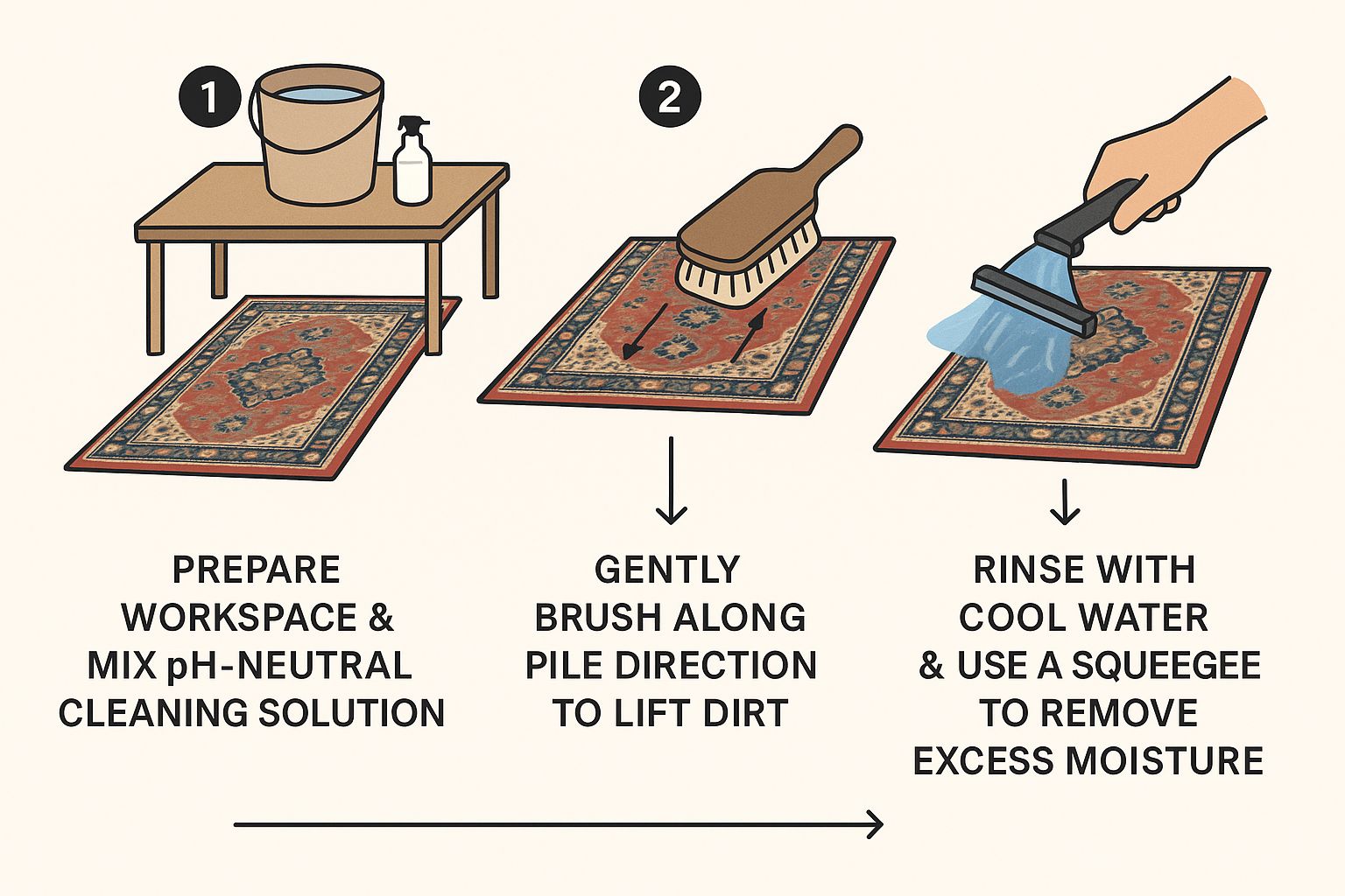 Infographic about cleaning a persian rug