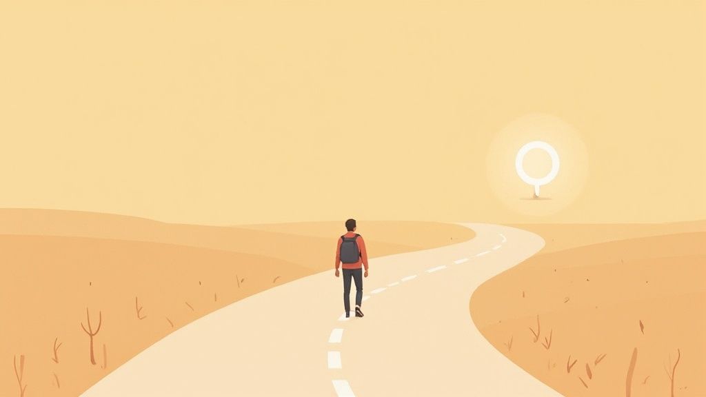 A person's hands holding a glowing crystal orb over a tarot card spread, symbolizing intuitive insight.