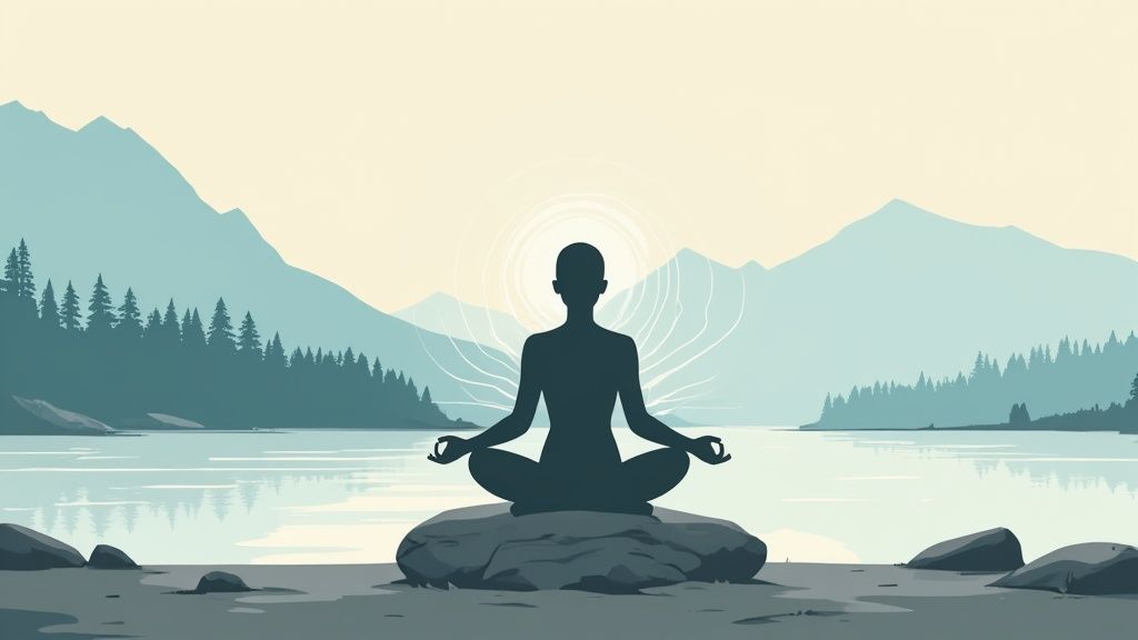 A serene view of Vancouver's skyline and mountains, reflecting spiritual clarity