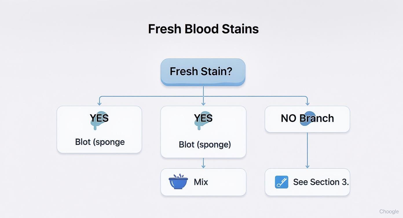Infographic about how to remove blood stains from carpet