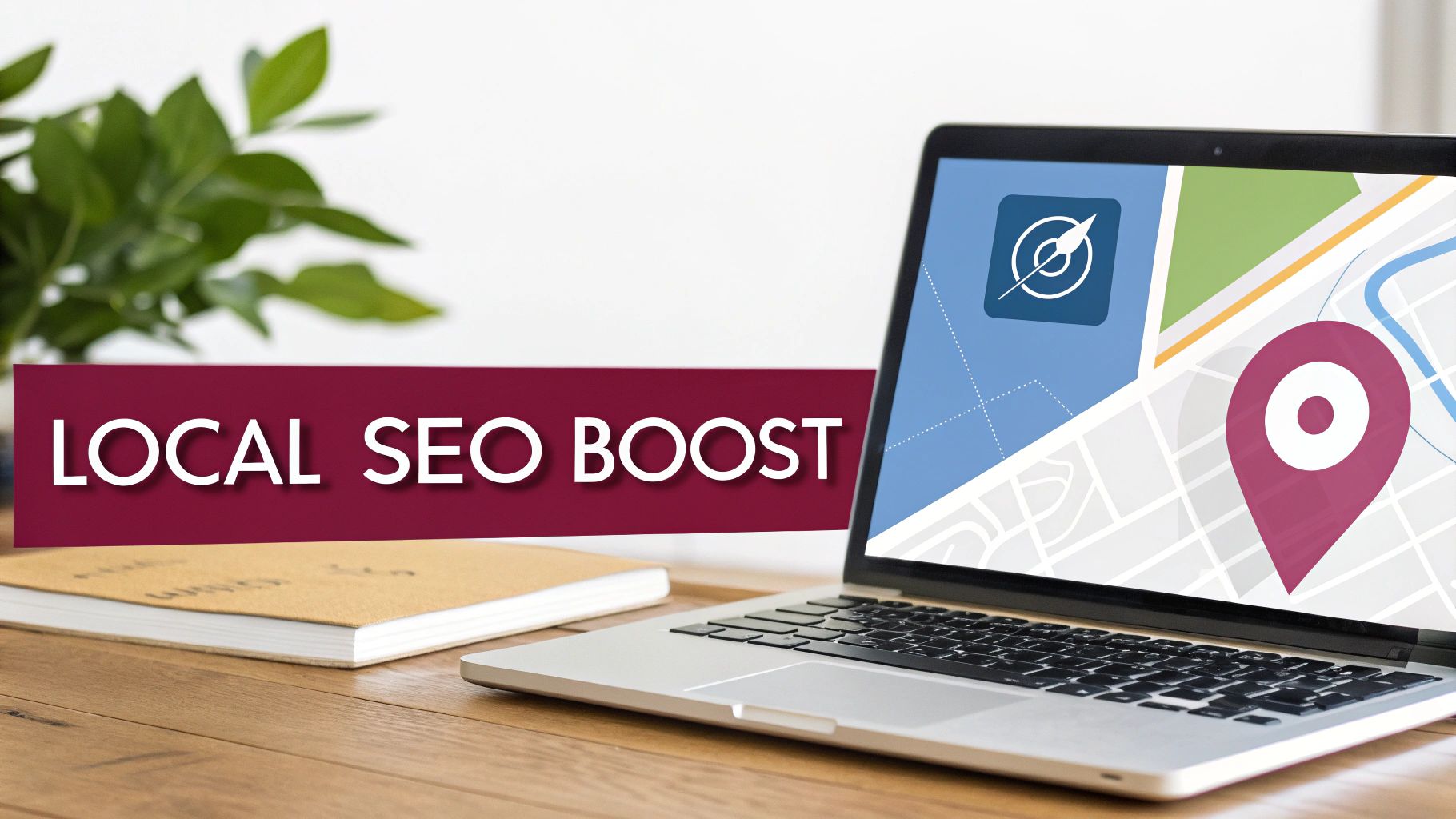 A person working on a laptop with charts and graphs related to SEO projected in the background.