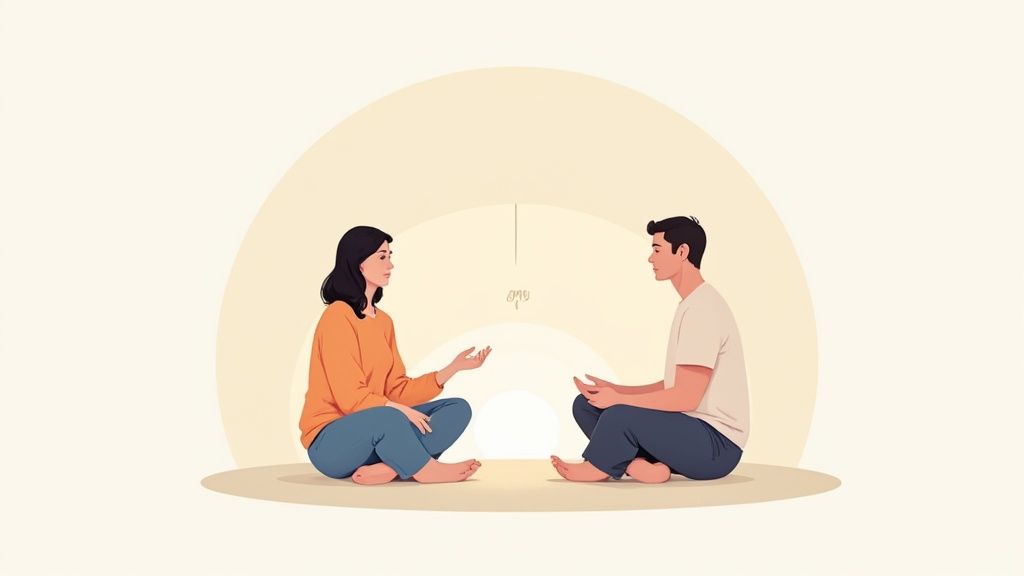 Woman meditating peacefully in a sunlit room, symbolizing inner clarity from an intuitive reading.