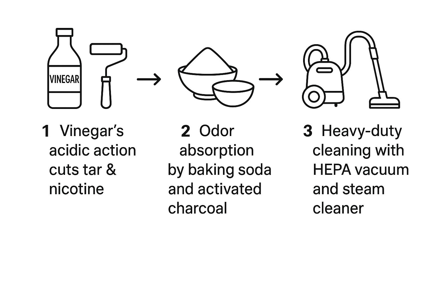 Infographic about how to remove cigarette smoke odor