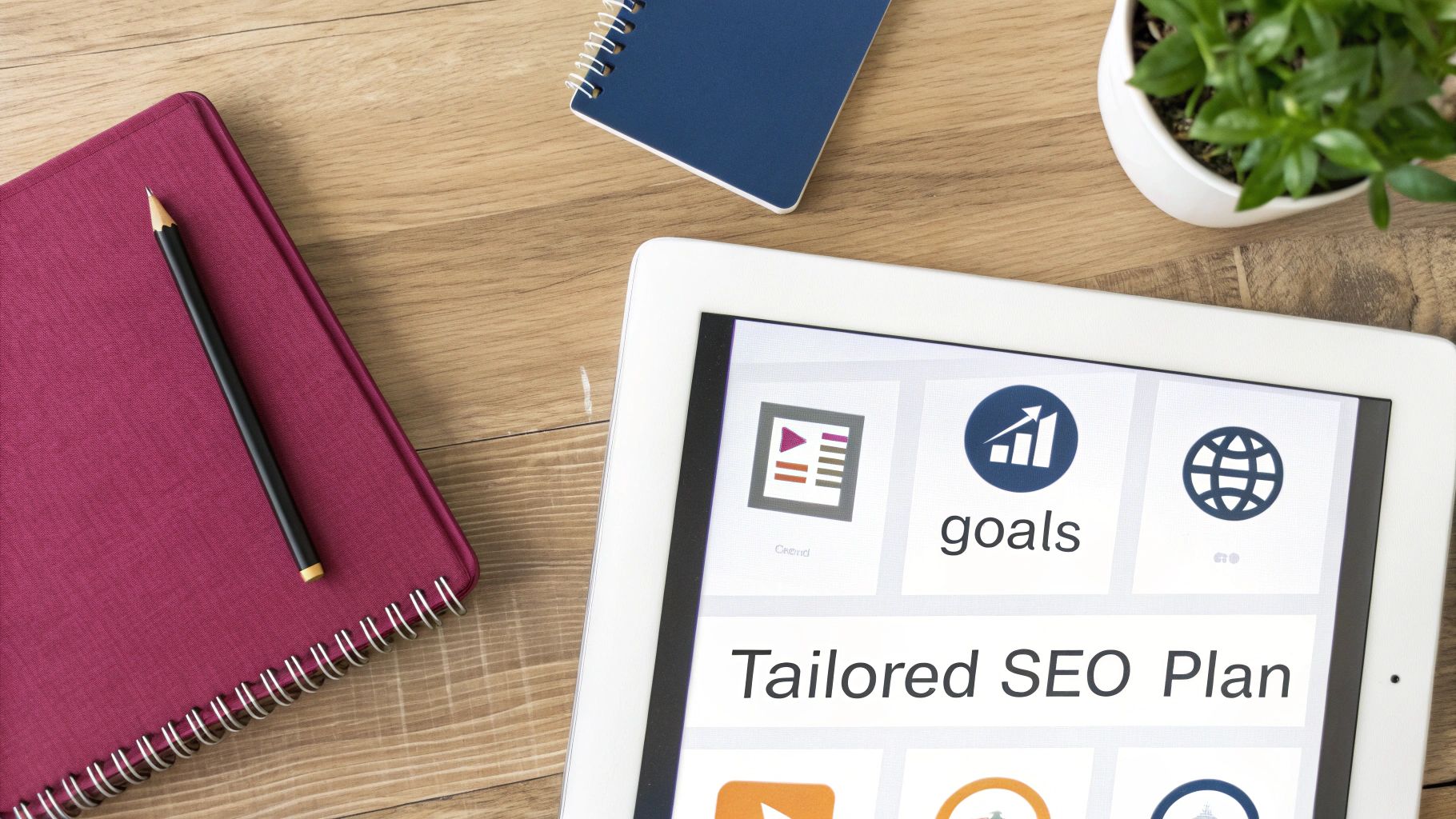 A person at a desk analyzing charts and graphs on a computer screen, representing the matching of SEO services to business data.