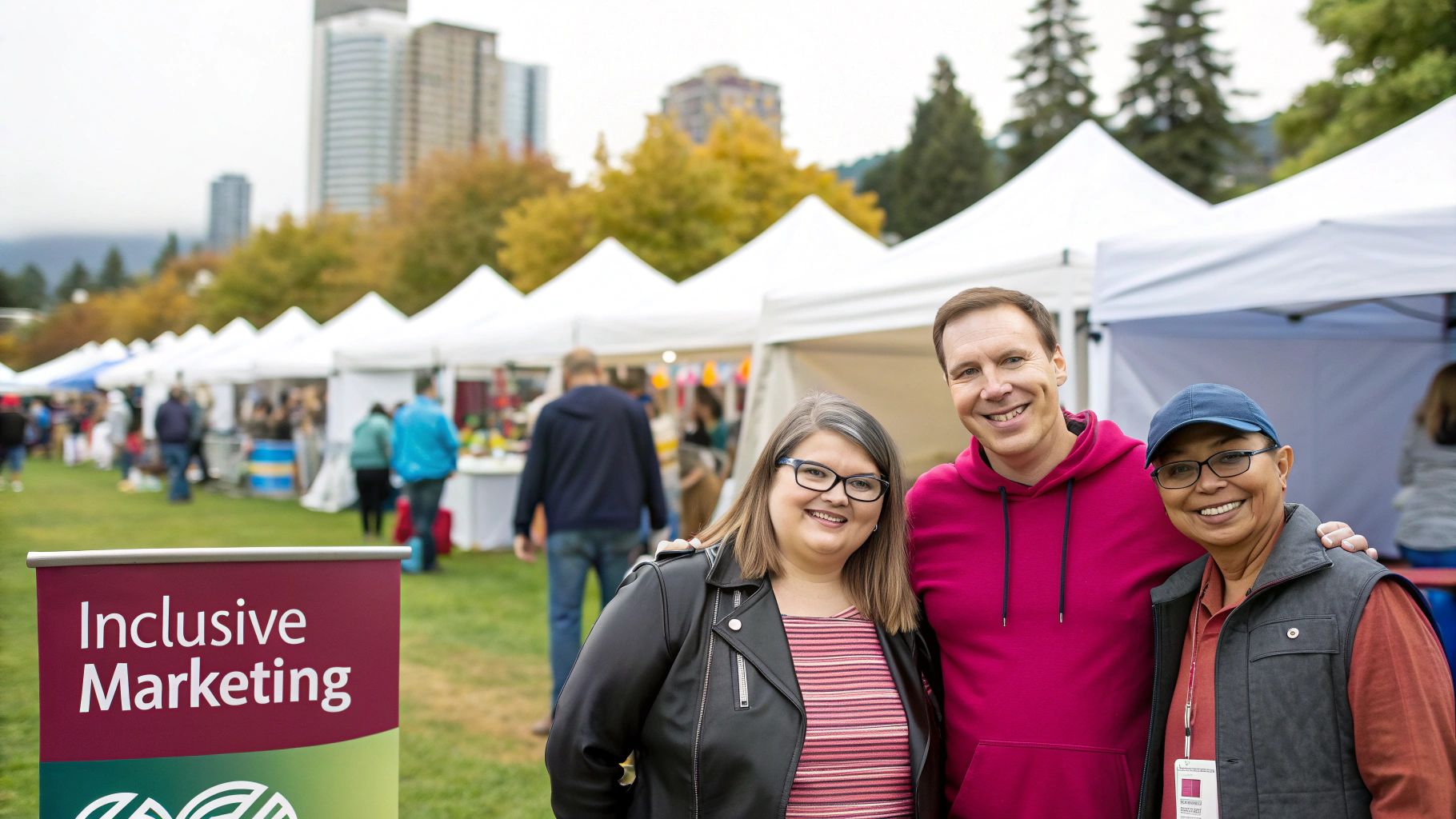 A vibrant street festival in Vancouver celebrating a cultural event, showing the city's diversity.