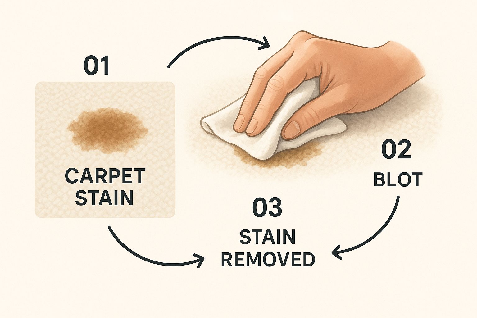Infographic about pet stain removal carpet cleaning