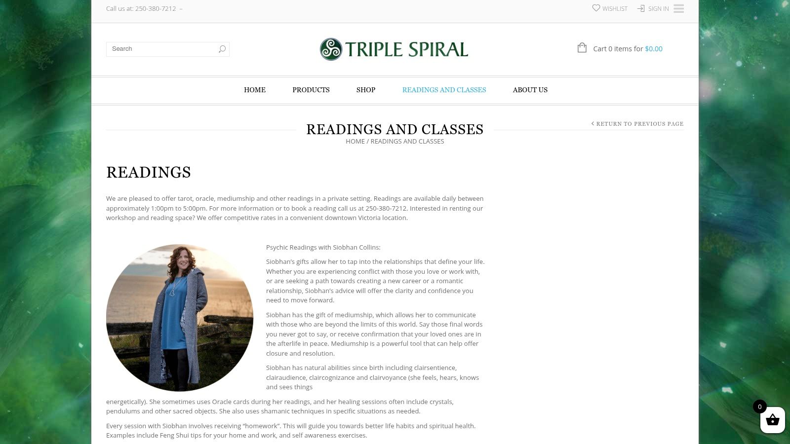 Triple Spiral Metaphysical Gifts (in‑store psychic readings)