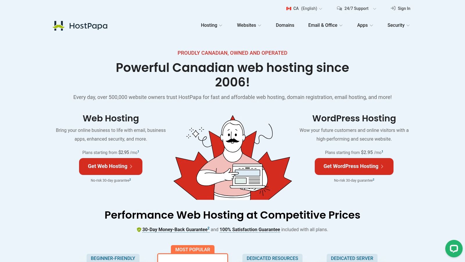 11. HostPapa: Canadian-Focused WordPress Hosting