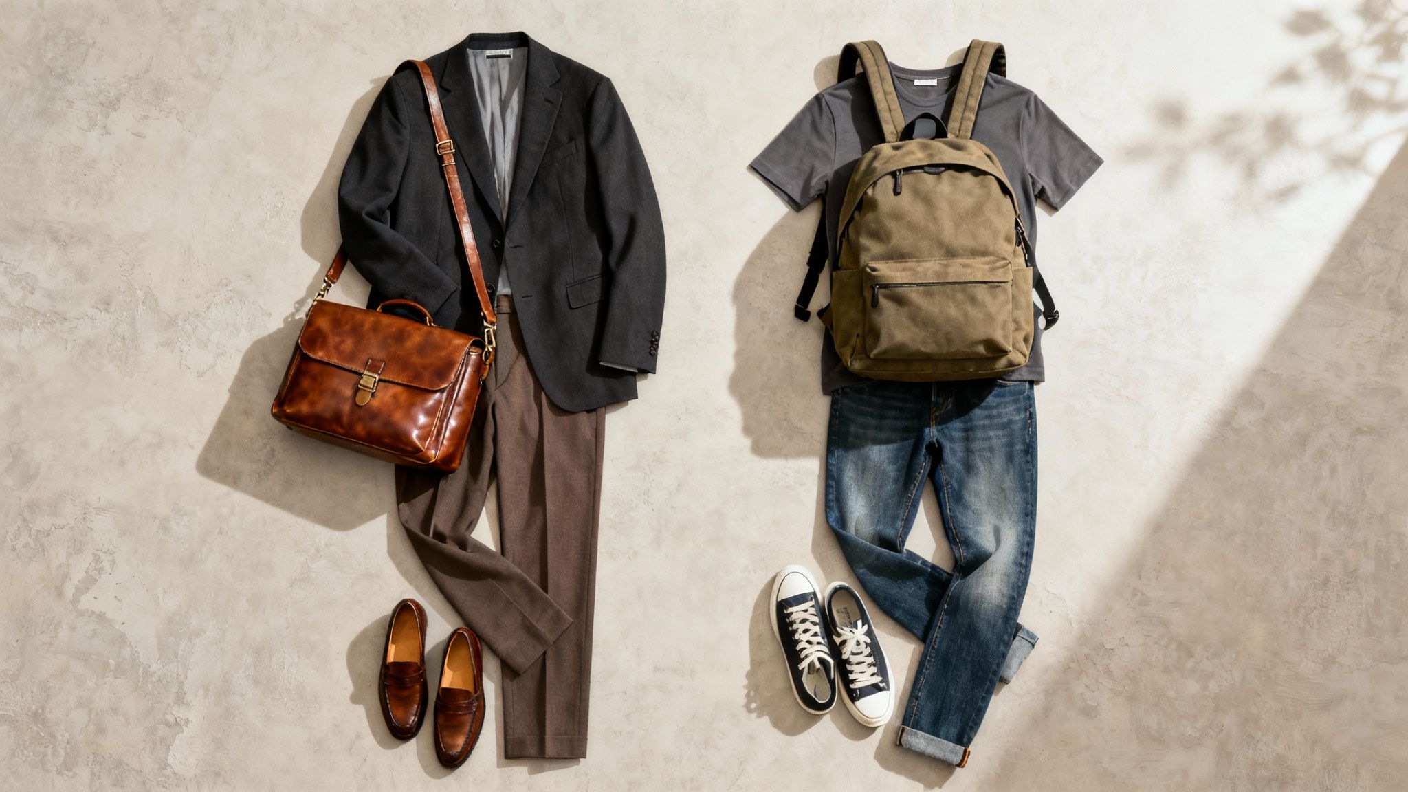 A person wearing a stylish shoulder bag backpack.