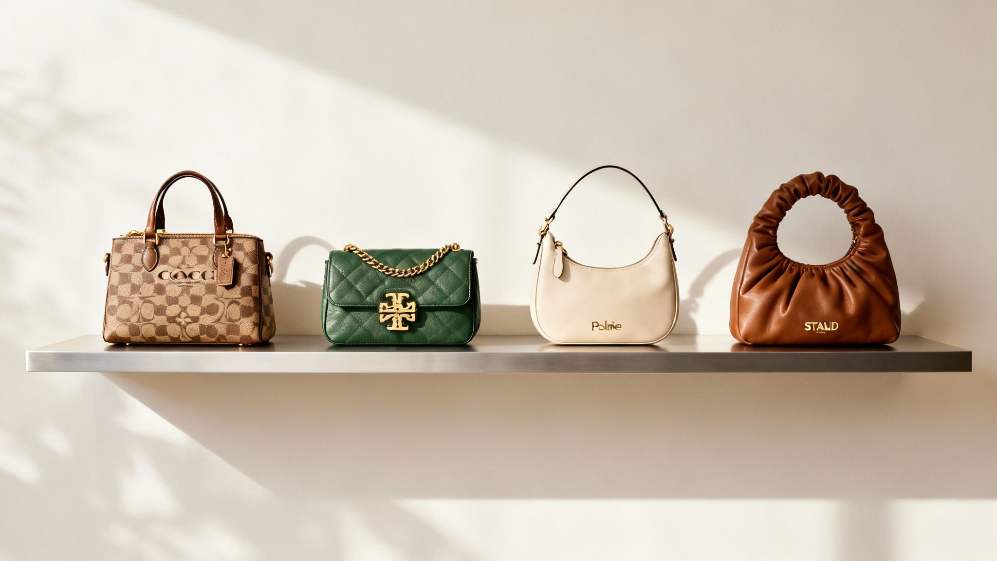 A collection of stylish designer handbags under $500 displayed neatly